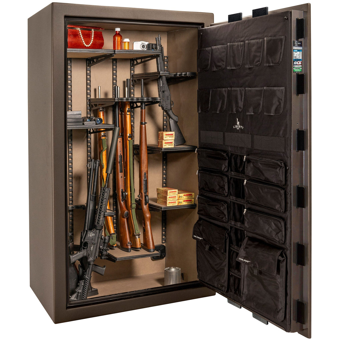 Franklin Series | Level 5 Security | 110 Minute Fire Protection | 50 | DIMENSIONS: 72.5&quot;(H) X 42&quot;(W) X 27.5&quot;(D*) | Bronze Textured | ProFlex Modular Shelving - Open Door